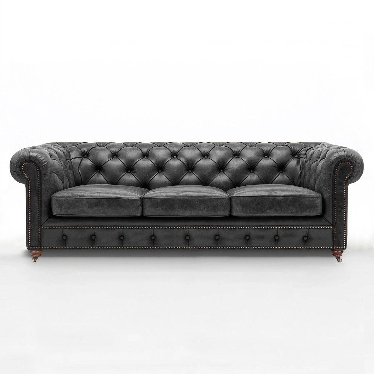 Windsor Belgrave British Made Chesterfield Cracked Wax Pewter