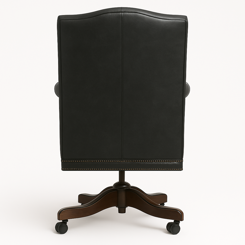 The Mayfair Director’s Swivel Chair in Obsidian Black Leather