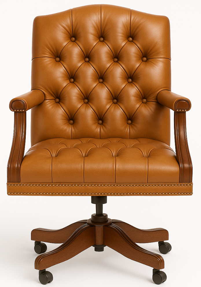 The Mayfair Director’s Swivel Chair in Heritage Saddle Leather