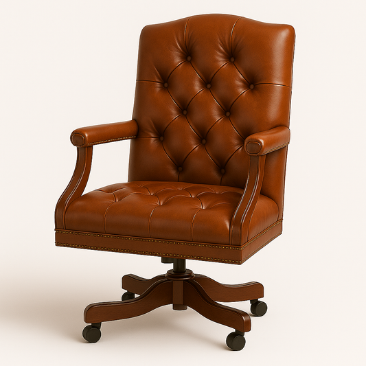 The Mayfair Director’s Swivel Chair in Balmoral Cognac Leather