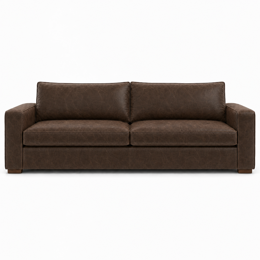 Brown sofa on a white background
