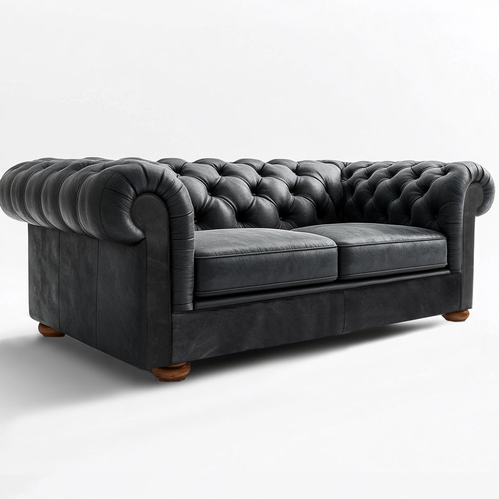 Grosvenor Duke British Made Chesterfield Cracked Wax Pewter