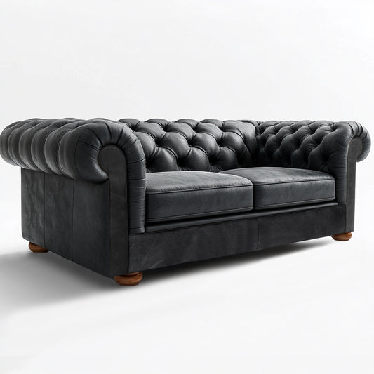 Grosvenor Duke British Made Chesterfield Sofa Heritage Patina Pewter