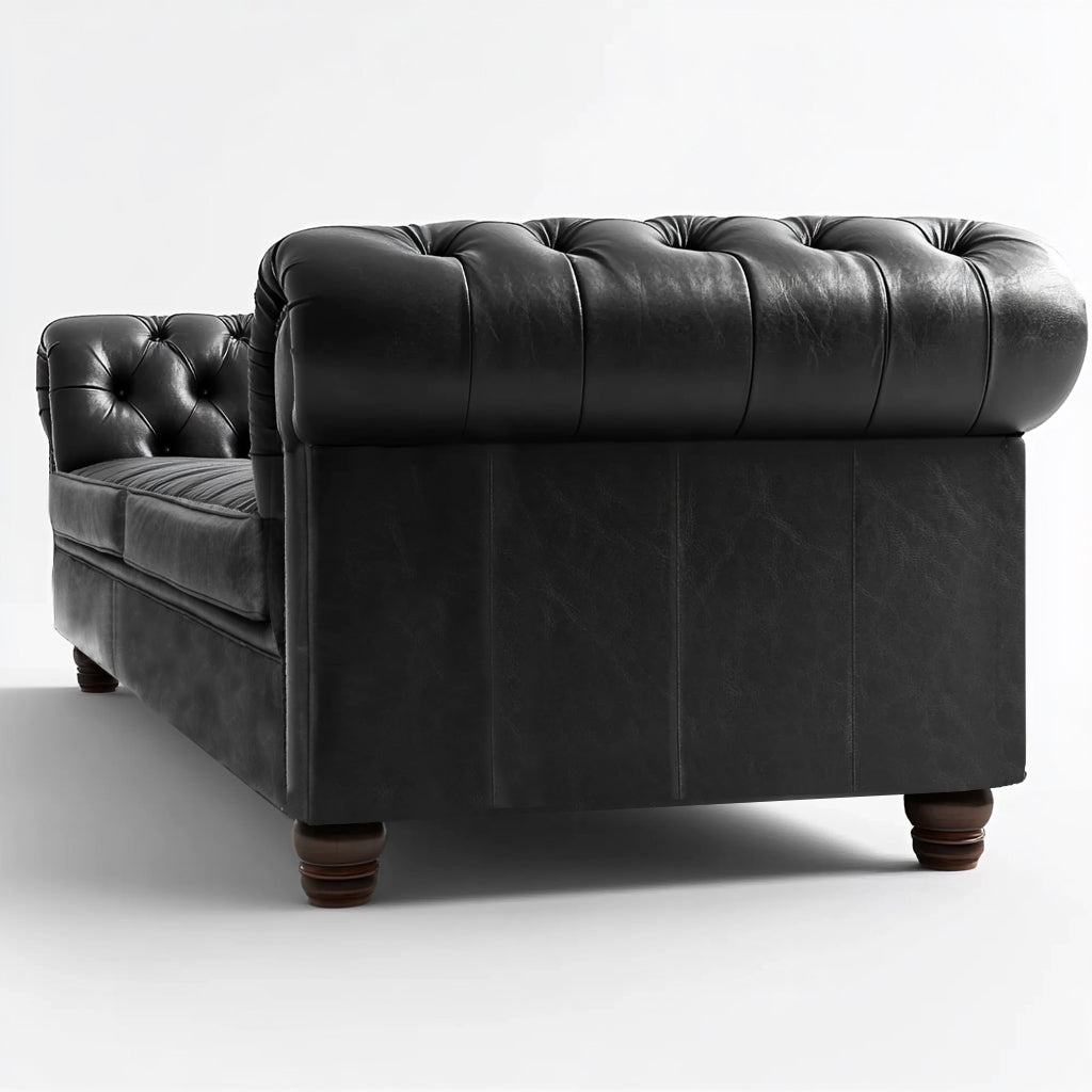 Grosvenor Duke British Made Chesterfield Cracked Wax Pewter