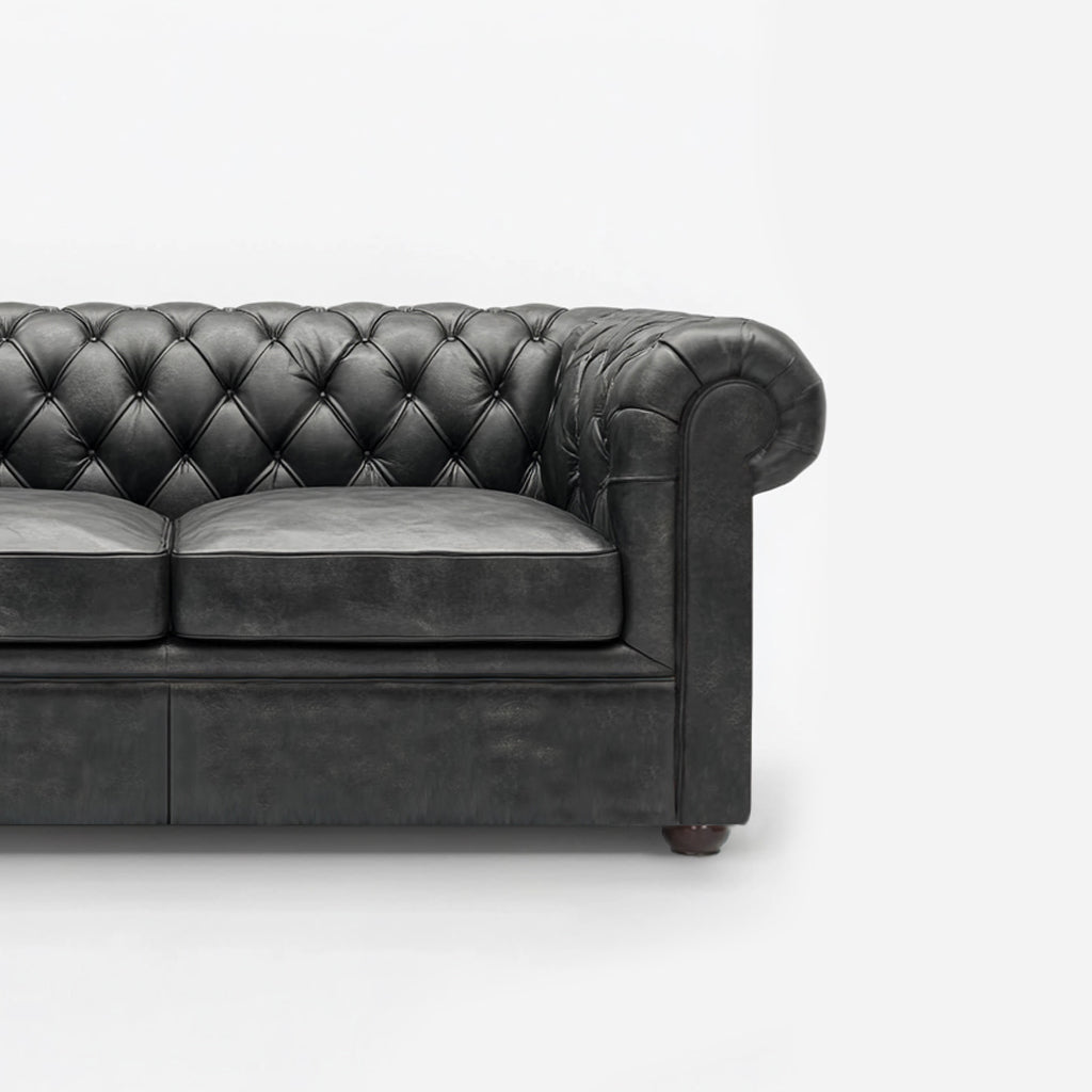 Grosvenor Duke British Made Chesterfield Cracked Wax Pewter