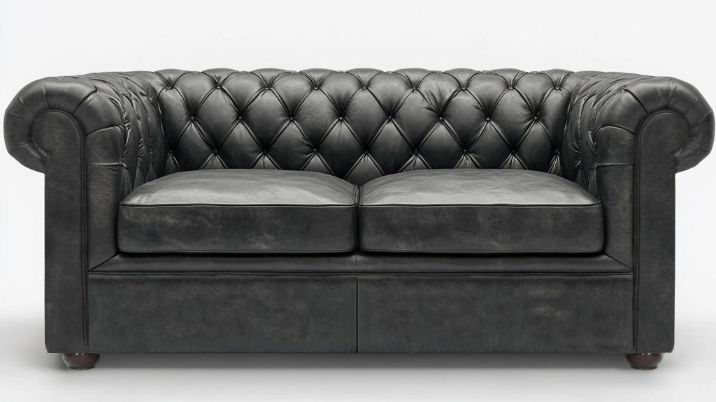 Grosvenor Duke British Made Chesterfield Cracked Wax Pewter