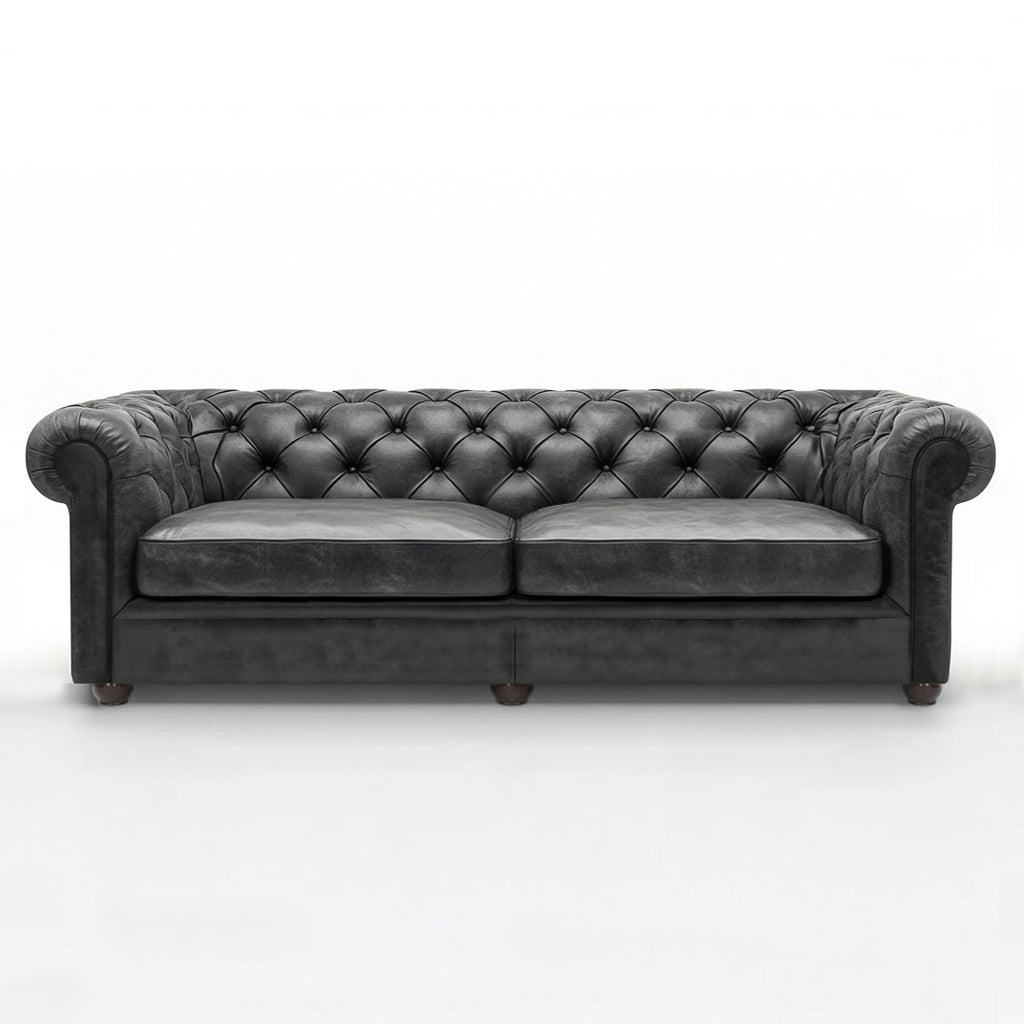 Grosvenor Duke British Made Chesterfield Cracked Wax Pewter