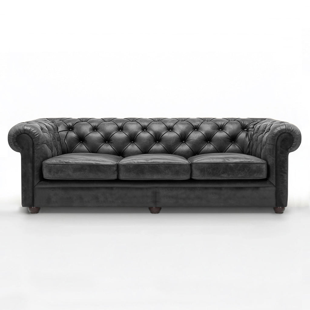 Grosvenor Duke British Made Chesterfield Cracked Wax Pewter