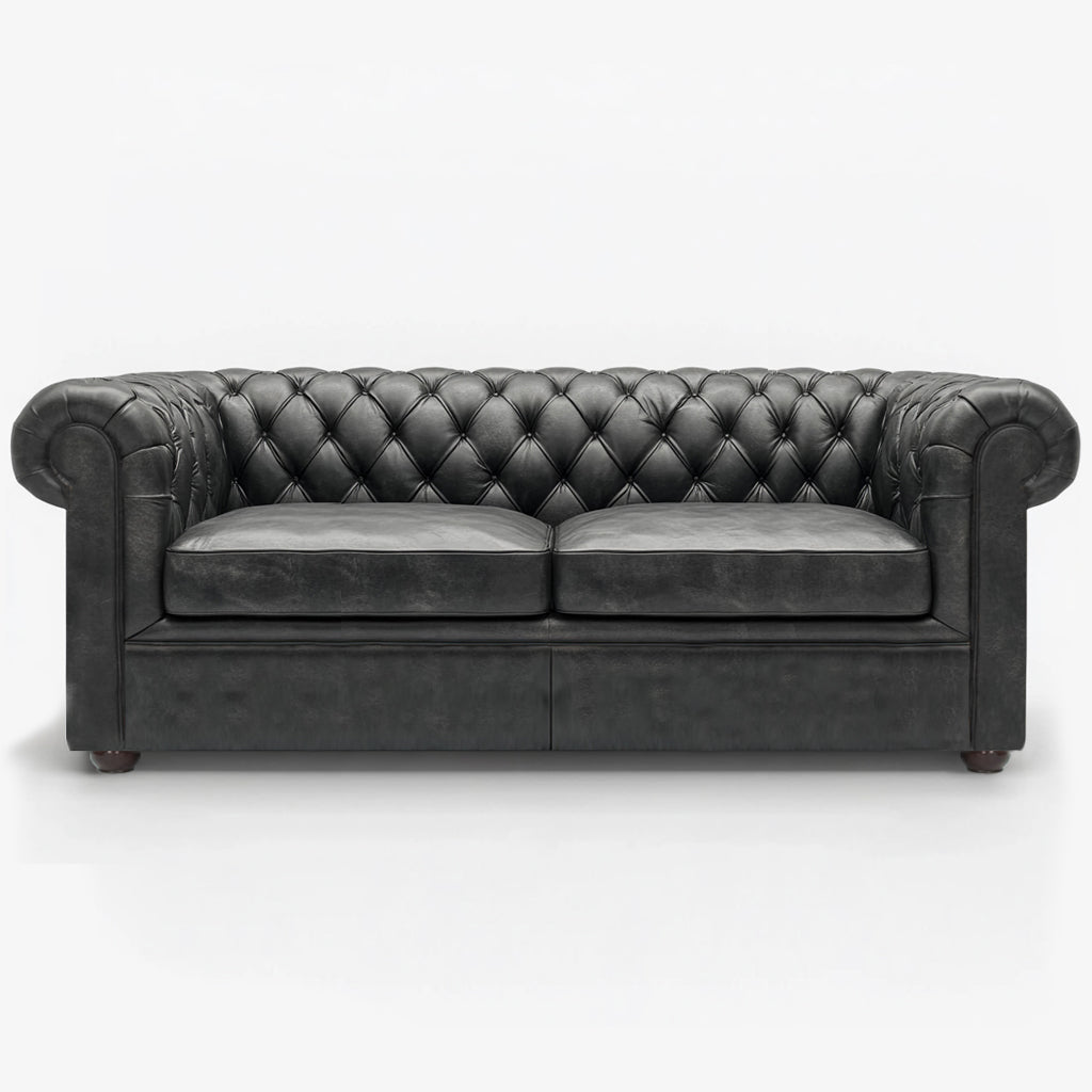 Grosvenor Duke British Made Chesterfield Cracked Wax Pewter