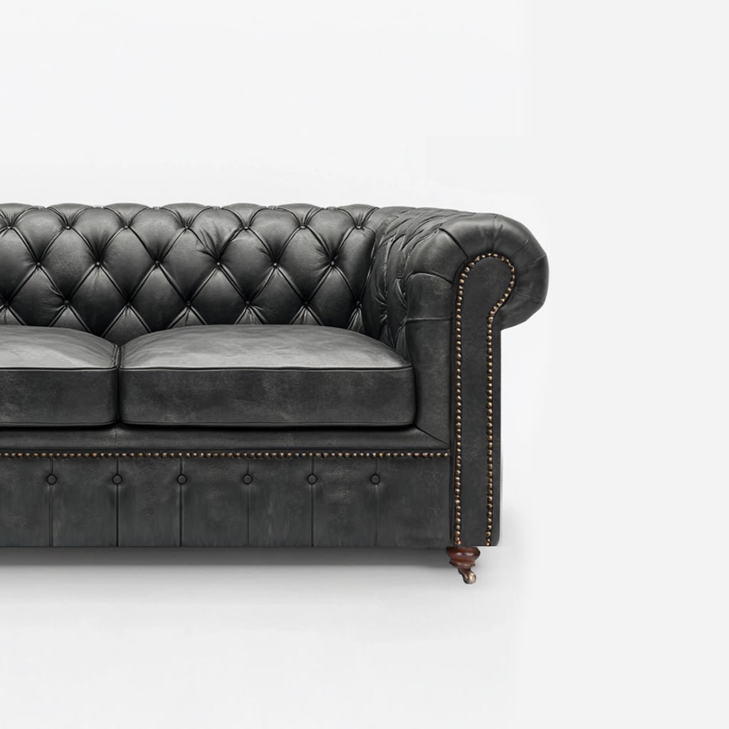 Mayfair Regent British Made Chesterfield Cracked Wax Pewter