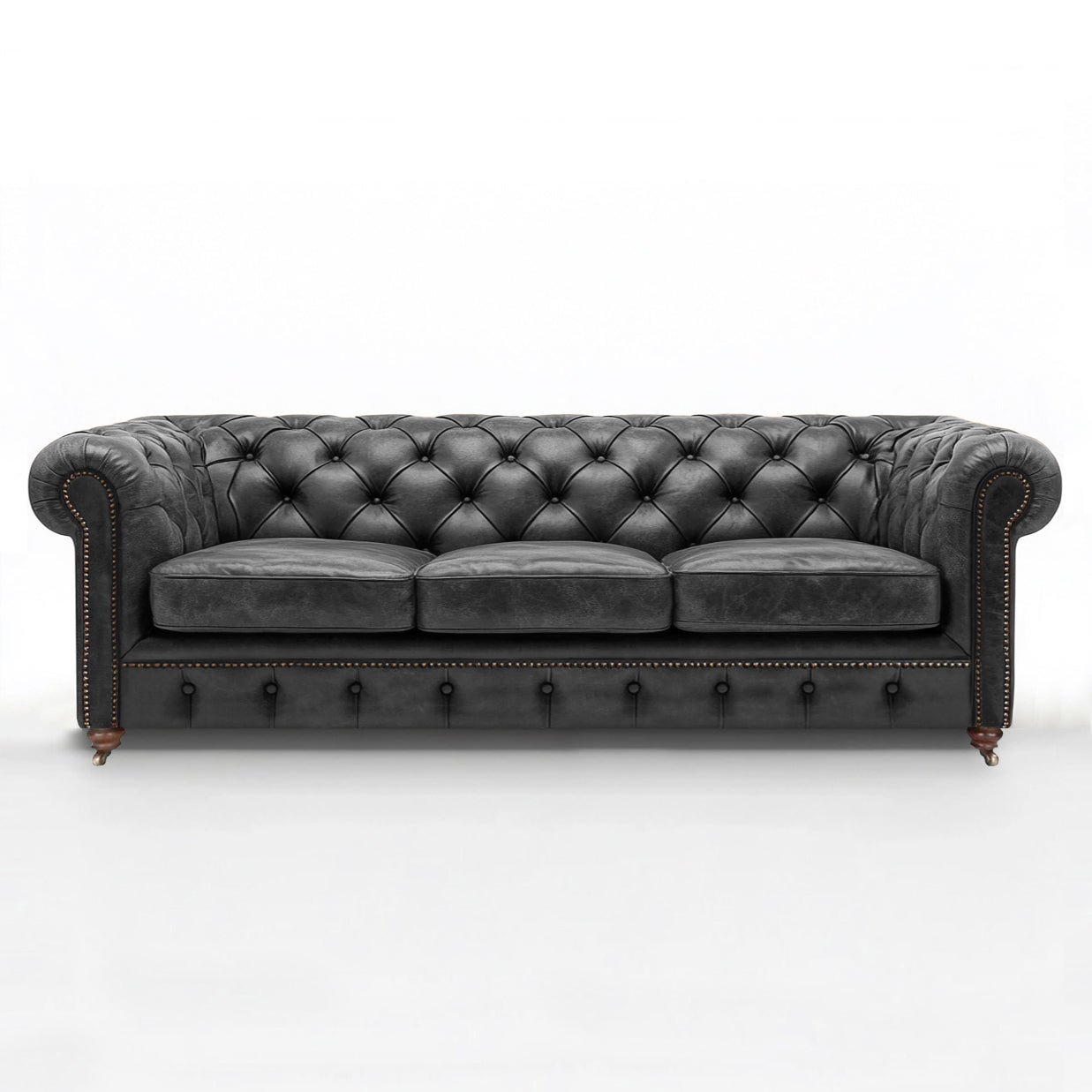 Mayfair Regent British Made Chesterfield Cracked Wax Pewter