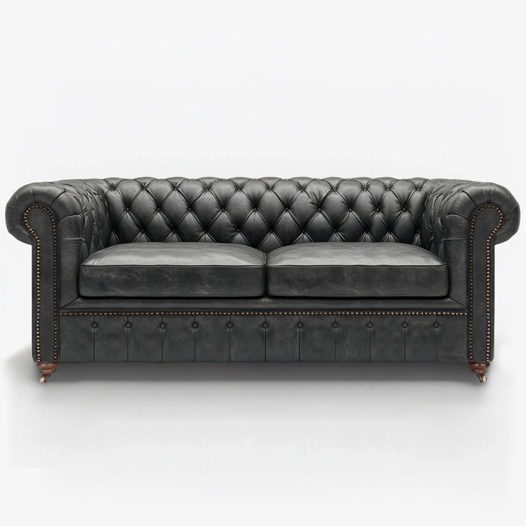 Mayfair Regent British Made Chesterfield Cracked Wax Pewter