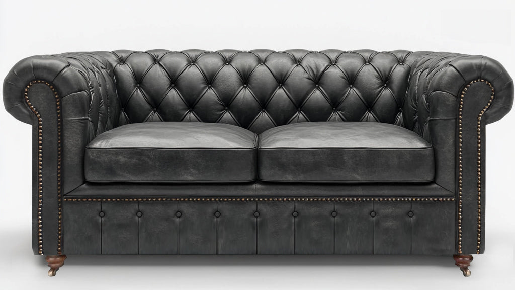 Mayfair Regent British Made Chesterfield Cracked Wax Pewter