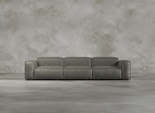 Modular Sofa I Genuine Italian Leather I Ashen I Grey