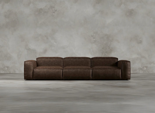 Modular Sofa I Genuine Italian Leather I Auburn I Tobacco
