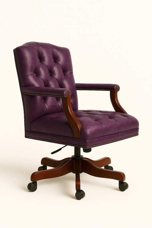 The Mayfair Director’s Swivel Chair in Caledonian Indigo Leather