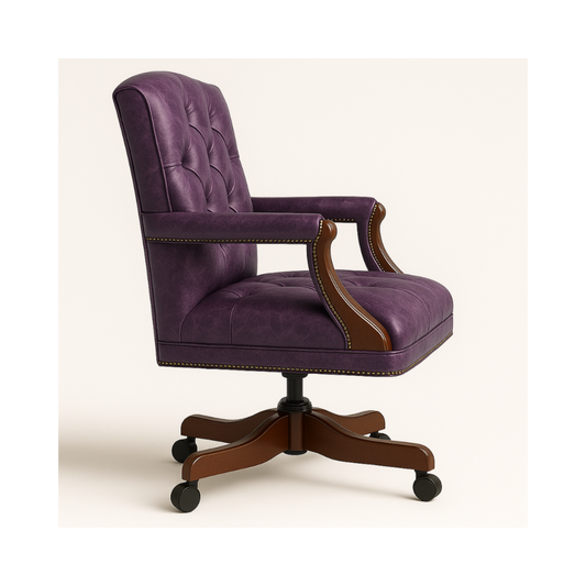 The Mayfair Director’s Swivel Chair in Caledonian Indigo Leather