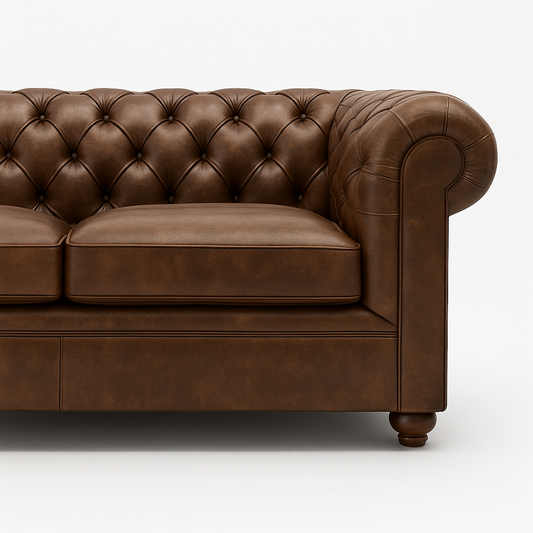 Savile Row Heritage British Made Chesterfield Sofa in Caledonian Espresso Brown – Cracked Wax Leather