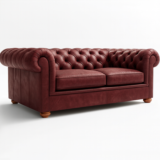 Savile Row Heritage Sofa in Balmoral Mulberry – Cracked Wax Leather