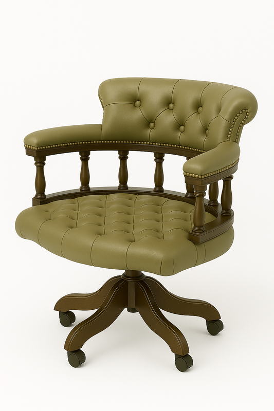 Sterling Ledger Executive Swivel Chair Willow Taupe – Birch Leather