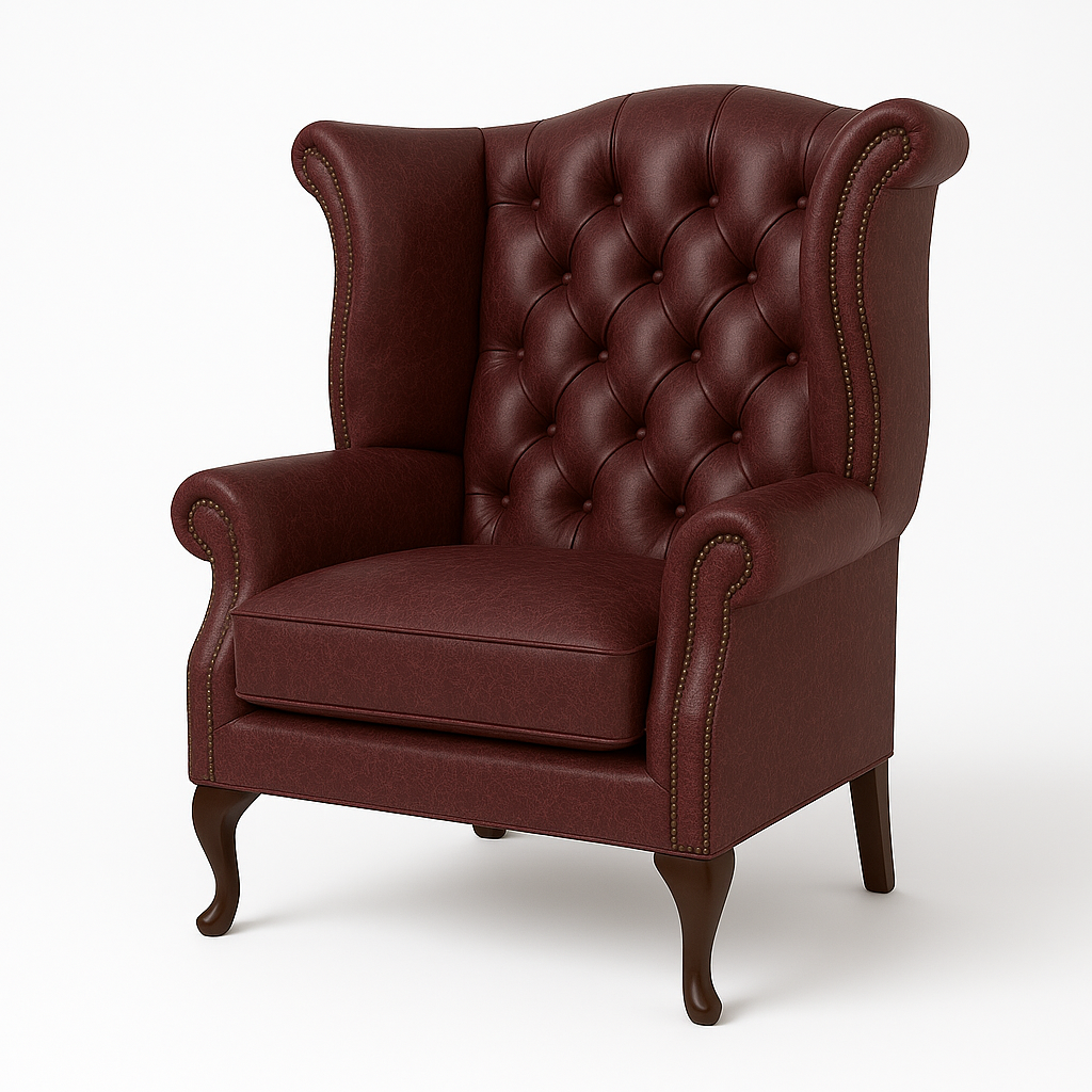 The Austen Wing in Balmoral Mulberry – Cracked Wax Leather