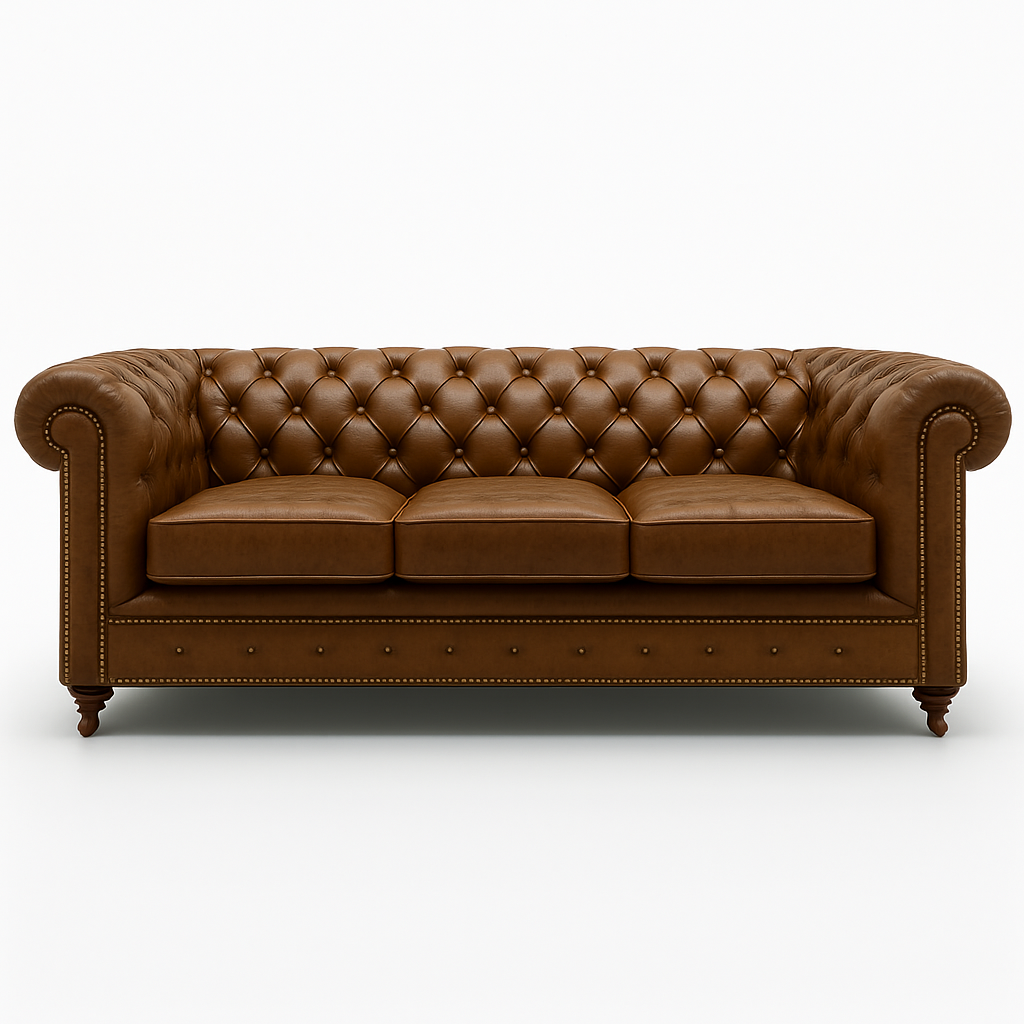 Windsor Belgrave British Made Chesterfield Sofa in Caledonian Espresso Brown – Cracked Wax Leather
