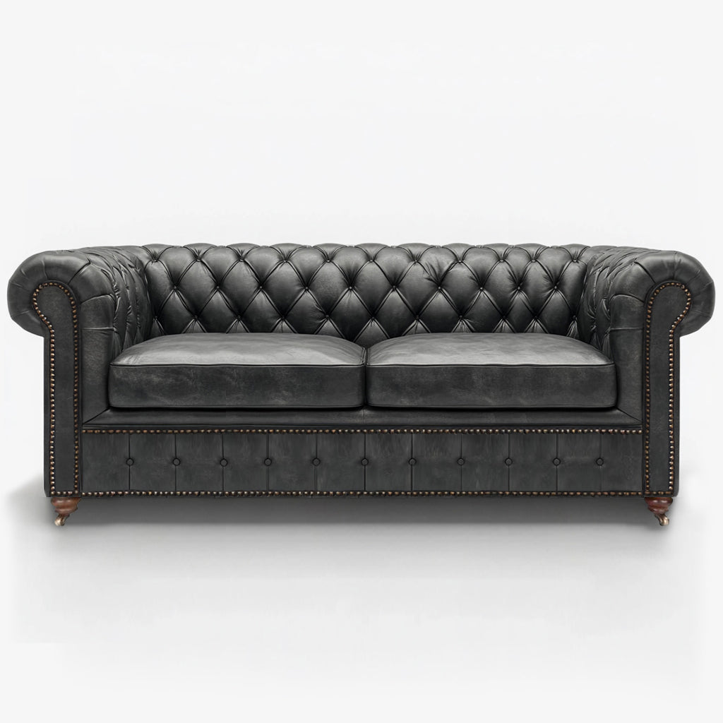Windsor Belgrave British Made Chesterfield Cracked Wax Pewter