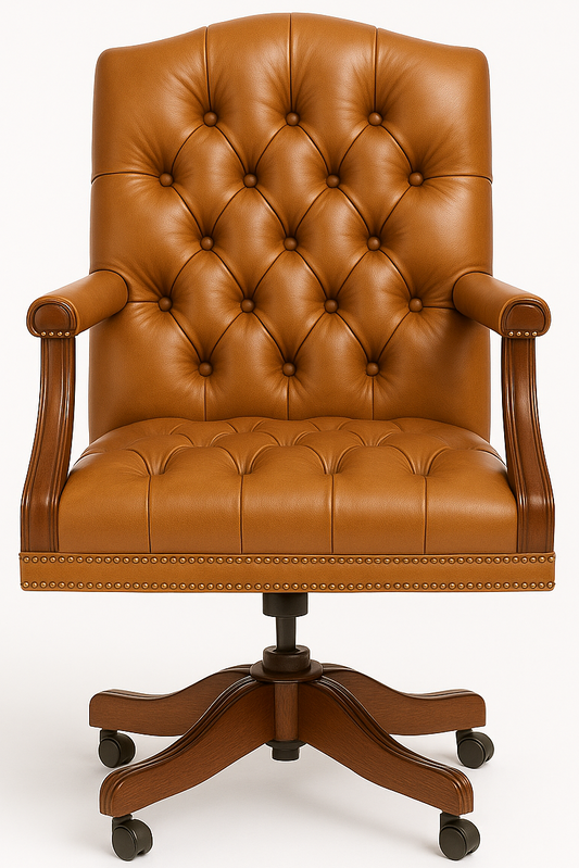 The Mayfair Director’s Swivel Chair in Heritage Saddle Leather