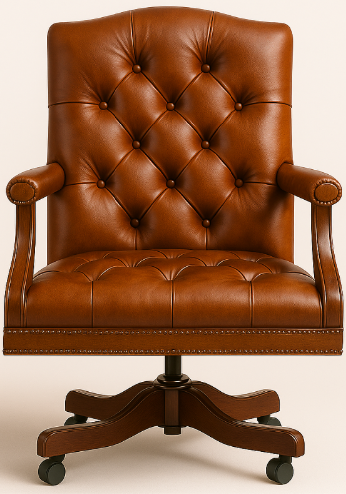 The Mayfair Director’s Swivel Chair in Balmoral Cognac Leather
