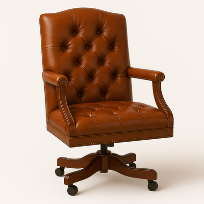 The Mayfair Director’s Swivel Chair in Balmoral Cognac Leather