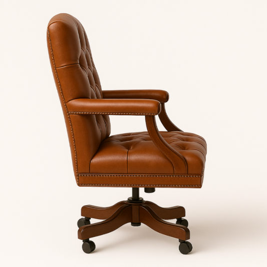 The Mayfair Director’s Swivel Chair in Balmoral Cognac Leather