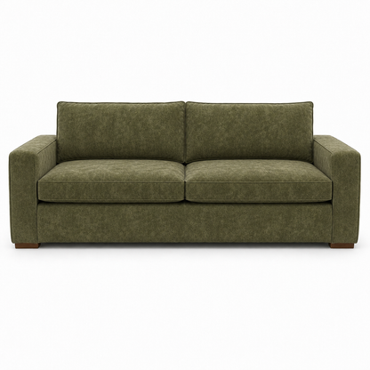 Green textured sofa on a white background