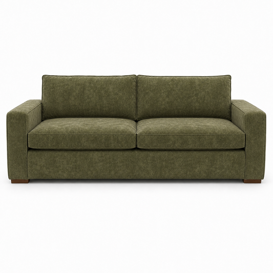 Green textured sofa on a white background