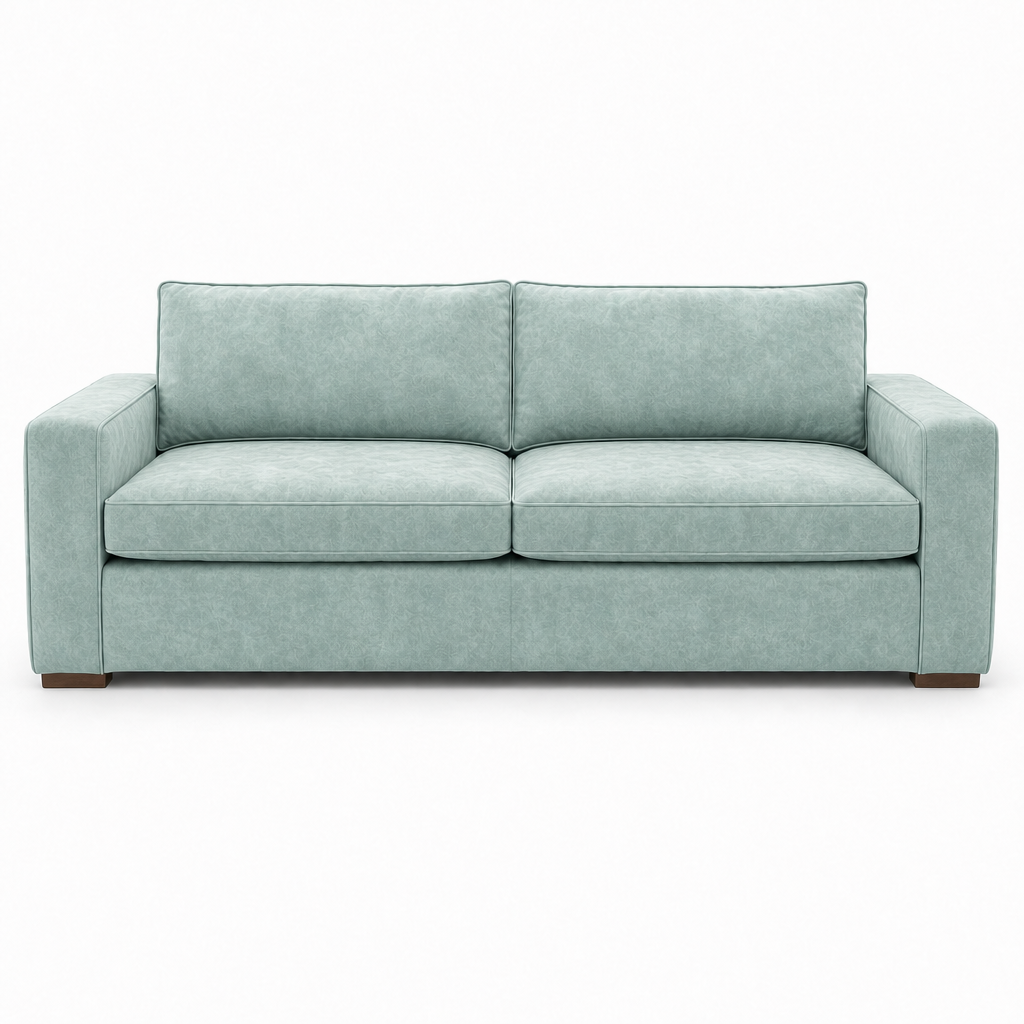 Light blue sofa on a white background