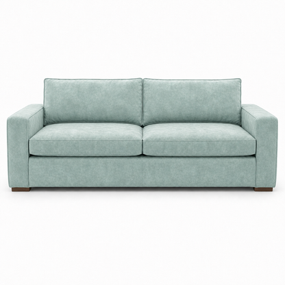 Light blue sofa on a white background