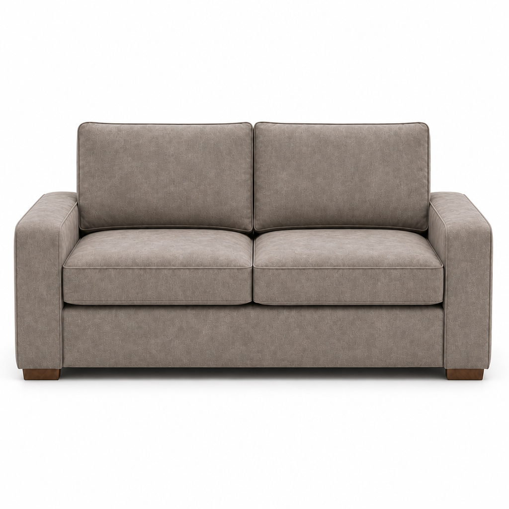 Gray textured sofa on a white background