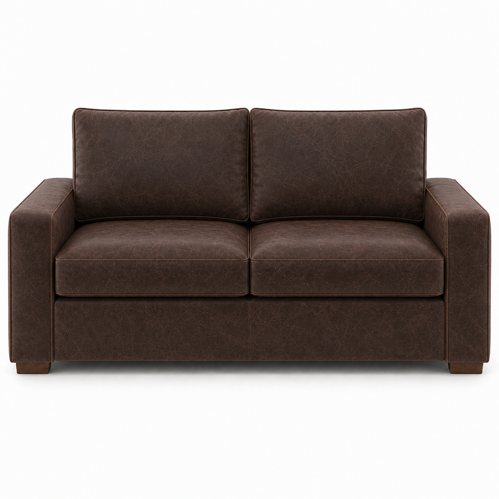 Brown sofa on a white background
