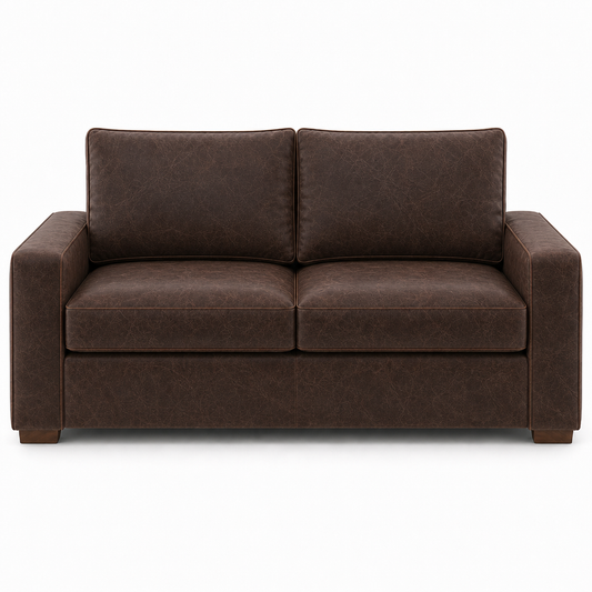 Brown sofa on a white background