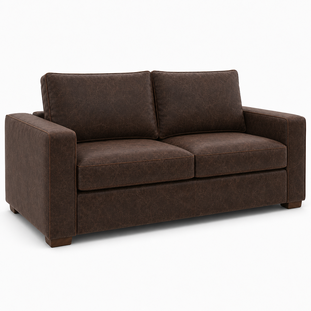Brown sofa on a white background