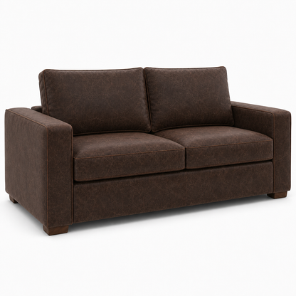 Brown sofa on a white background