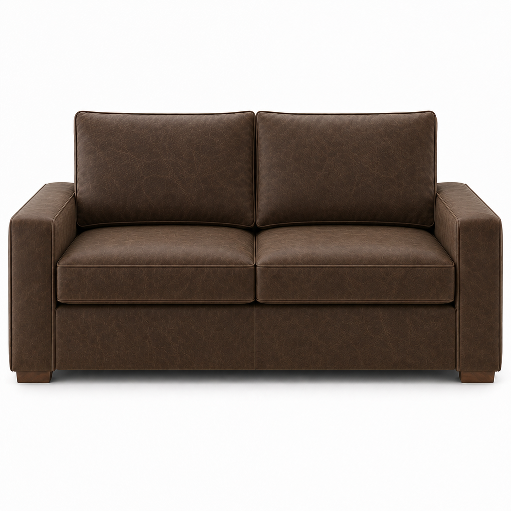 Brown sofa on a white background