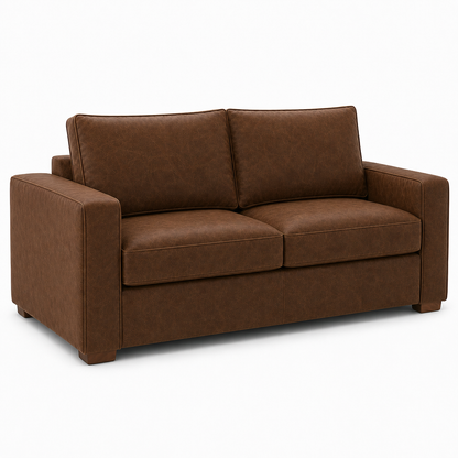 Brown sofa on a white background