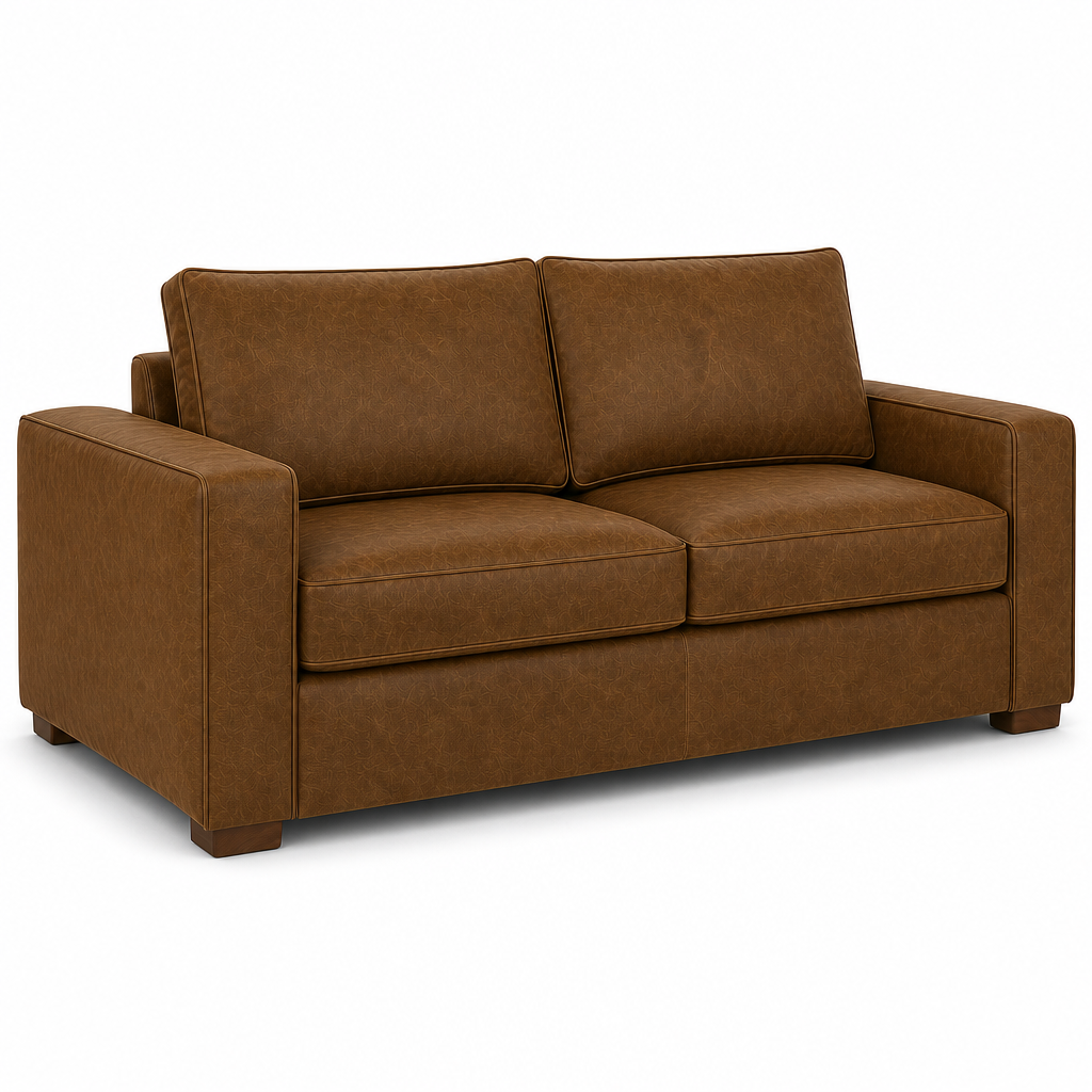 Brown sofa on a white background