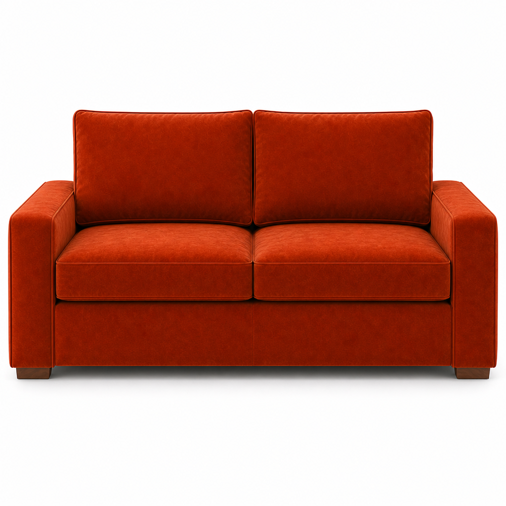 Orange sofa on a white background
