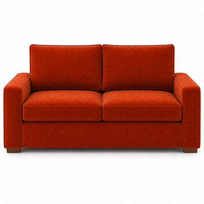 Orange sofa on a white background