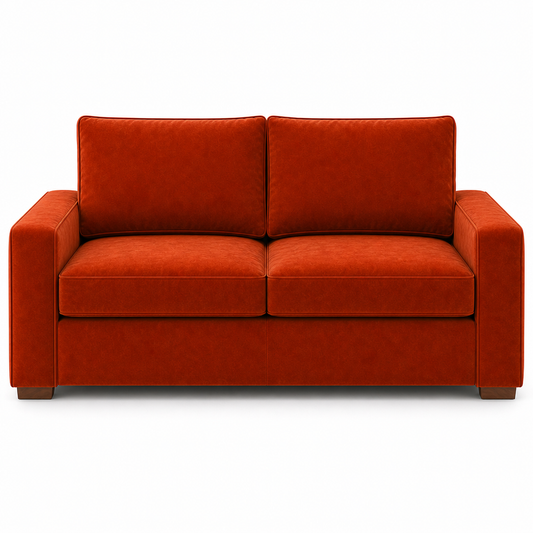 Orange sofa on a white background
