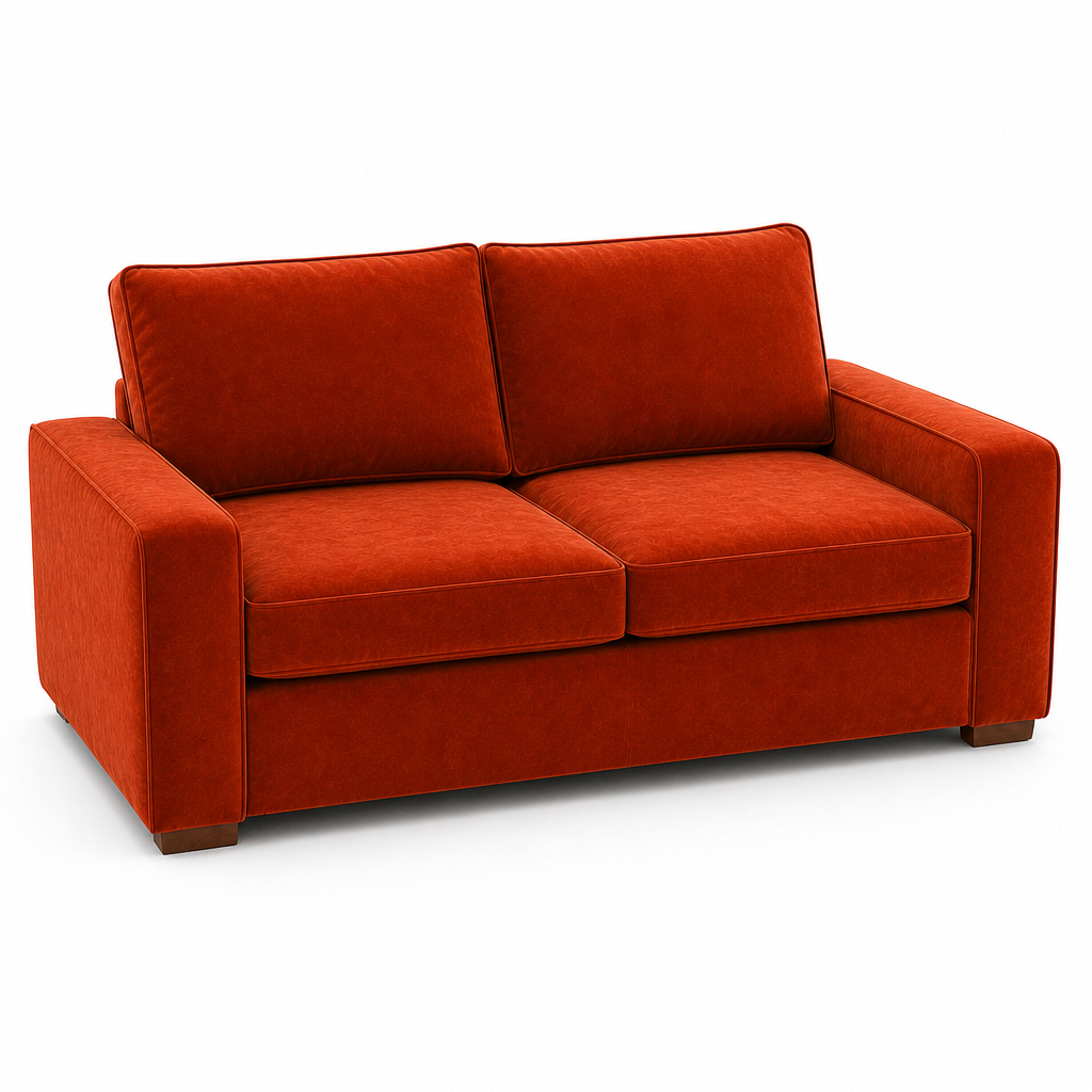Orange sofa on a white background