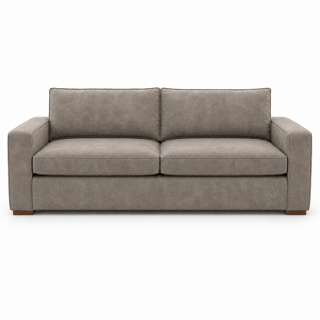 Gray textured sofa on a white background