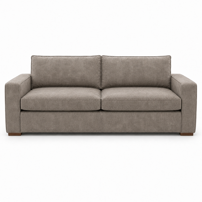 Gray textured sofa on a white background