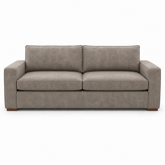 Gray textured sofa on a white background